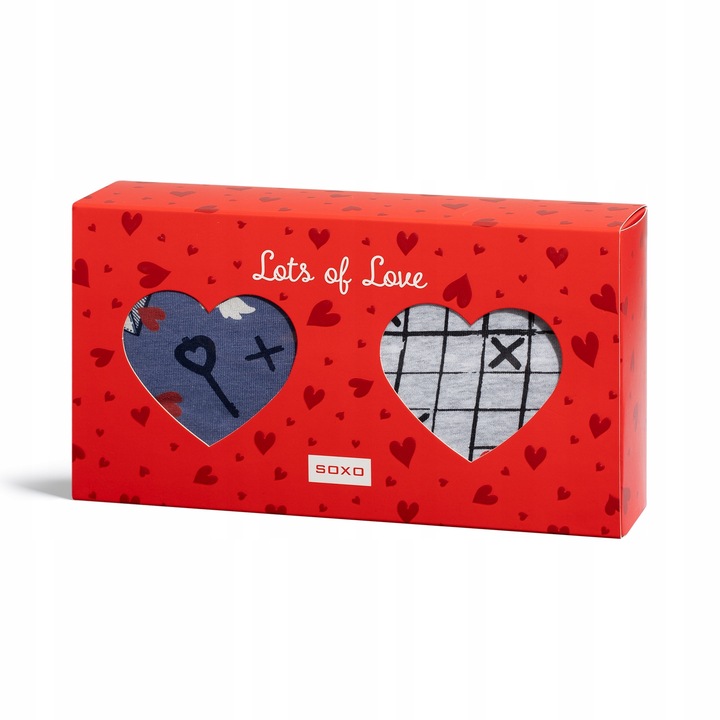 Kolorowe bokserki męskie SERCA SOXO prezent dla chłopaka na WALENTYNKI r. L