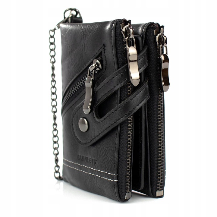 Alessio PORTFEL MĘSKI Block Kart RFID ŁAŃCUCH Pudełko PREZENTOWE