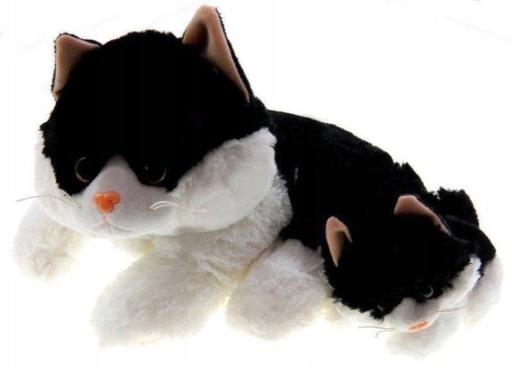 INTERAKTYWNY KOT W POSŁANKU Reaguje na Dotyk + KOTEK 2 kotki