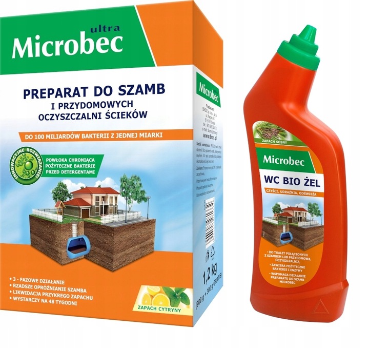 Bakterie do szamba preparat do oczyszczalni 1kg + żel do WC gratis