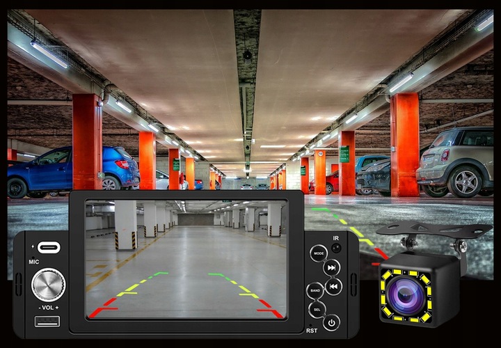 RADIO SAMOCHODOWE 1DIN BLUETOOTH 5" EKRAN DOTYK APPLE CARPLAY ANDROID AUTO