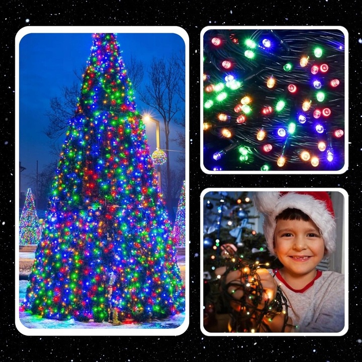 LAMPKI CHOINKOWE 500LED ŚWIĄTECZNE ŚWIATEŁKA ZEWNĘTRZNE WEWNĘTRZNE RGB 35M