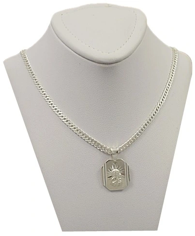 Łańcuszek Srebrny Rombo 3,00 mm z Medalikiem pr 925 Grawer Gratis