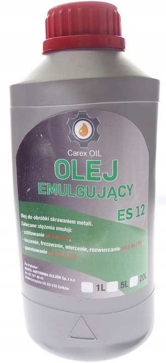 EMULGOL ES-12 1L KONCENTRAT CHŁODZIWO EMULSJA OLEJ EMULGUJĄCY KONCENTRAT