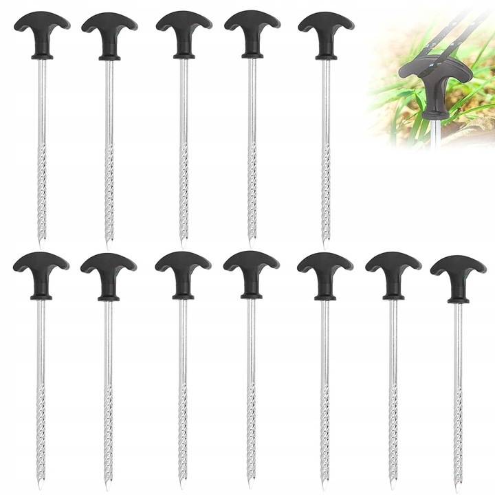 ŚLEDZIE NAMIOTOWE DO NAMIOTÓW MARKIZ I DEKORACJI KPL 12SZT ŻELAZNE I TRWAŁE