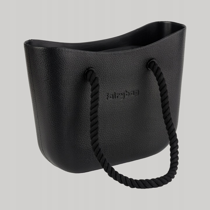 TOREBKA DAMSKA TORBA NA RAMIĘ GUMOWA JELLYBAG 2 ZESTAWY RĄCZEK CZARNA