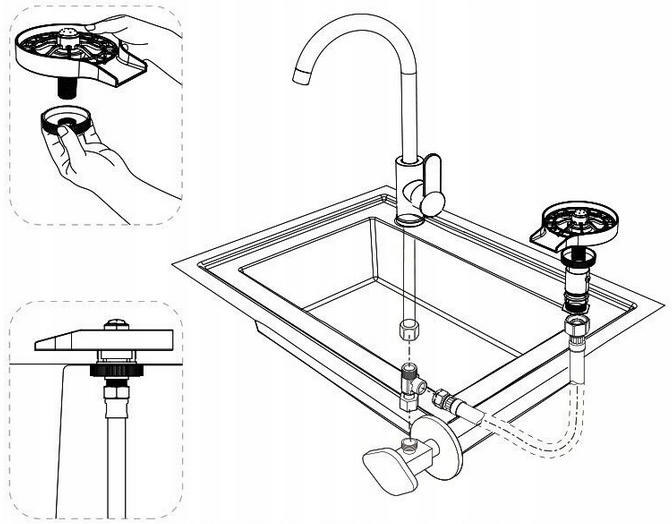 AUTOMATYCZNA MYJKA DO SZKLANEK KUBKÓW BUTELEK PŁUCZKA DO ZLEWU + GRATISY