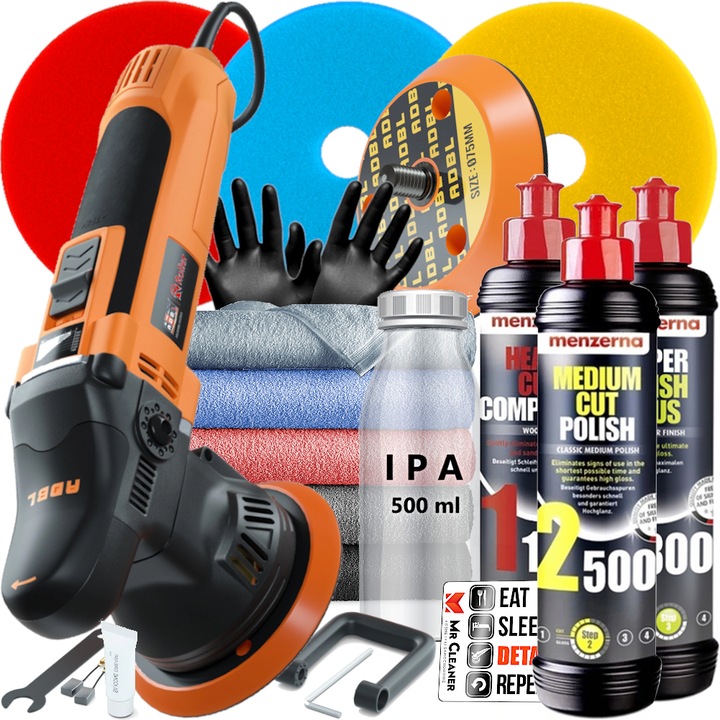 ADBL ROLLER D09125-01 ZESTAW POLEROWANIE AUTA MASZYNA POLERSKA 3X MENZERNA