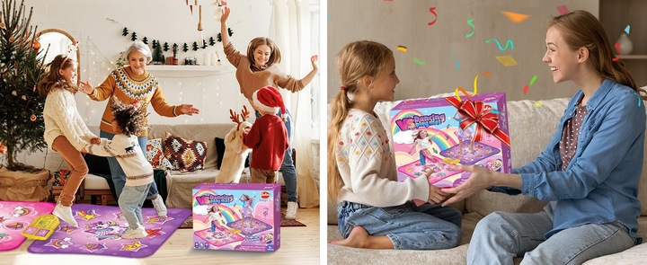 MATA DO TAŃCZENIA MUZYCZNA DLA DZIECI INTERAKTYWNA LED BLUETOOTH 9 × POZIOM