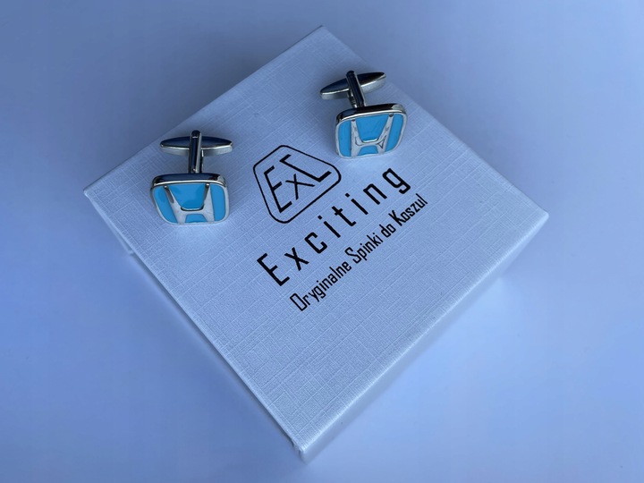 Spinki do mankietów koszul Exciting Srebrne Logo Honda w Etui Szkatułka