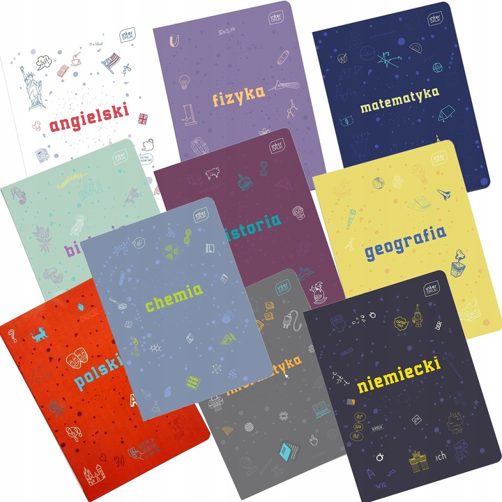 ZESTAW 10 ZESZYTÓW TEMATYCZNYCH PRZEDMIOTOWYCH ZE ŚCIĄGĄ 60k A5 INTERDRUK