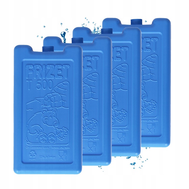 Wkłady chłodzące do lodówki turystycznej torby termicznej FRIZET 4x 500 ml