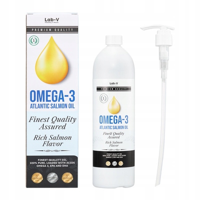 Lab-v Omega-3 – 100% olej z łososia atlantyckiego dla psów i kotów 1000 ml