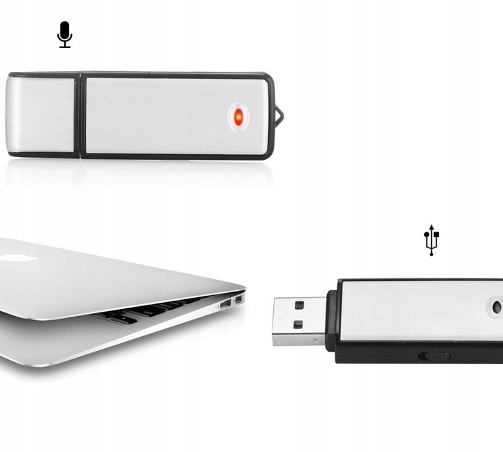 MINI DYKTAFON PENDRIVE PODSŁUCH SZPIEGOWSKI USB