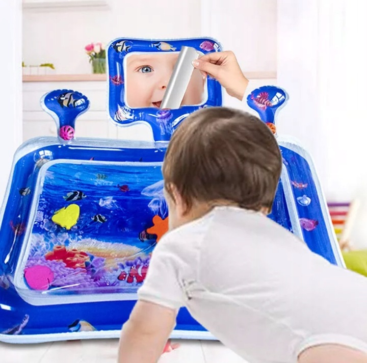 Dmuchana Mata Wodna Sensoryczna Dla Niemowląt Dzwieki Lustro Mata XXL 65cm