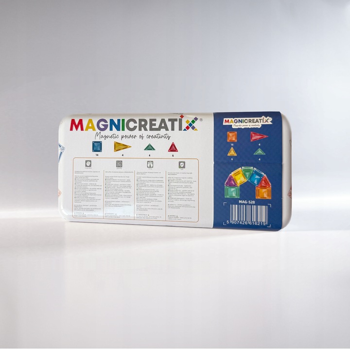 MINI Klocki Magnetyczne MAGNICREATIX Mini Tiles – 28 el. + 2 GRATIS!