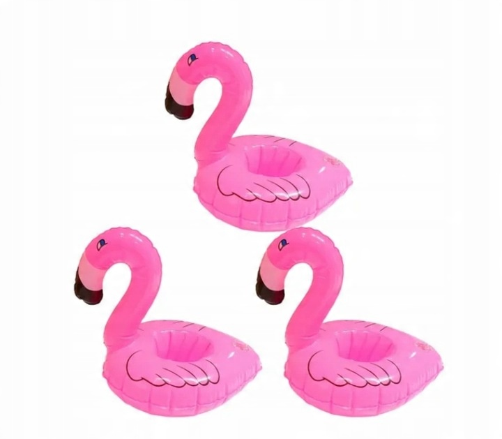 12 x DMUCHANY UCHWYT NA NAPOJE Podstawka Do Drinków FLAMING Podkładka BASEN