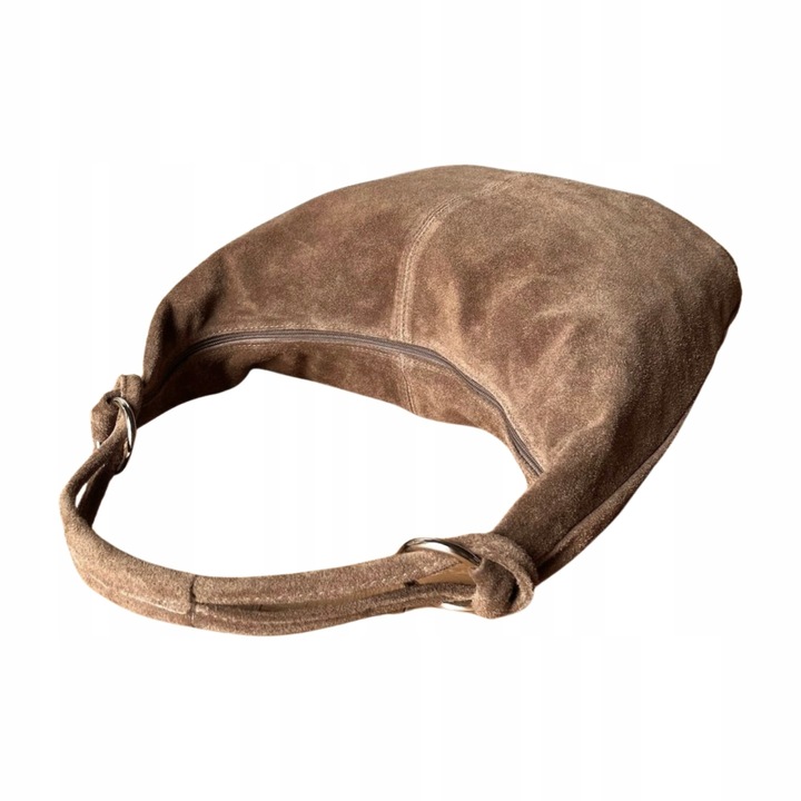 TAUPE ZAMSZOWA TOREBKA WOREK CAPPUCCINO TOREBKA ZAMSZ NATURALNY Vera Pelle