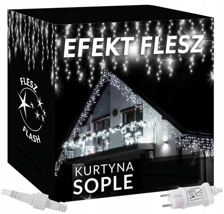 SOPLE 300 LED LAMPKI ZEWNĘTRZNE KURTYNA IP44 STAŁE + FLASH