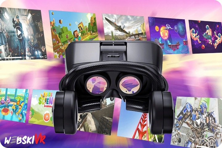 WEBSKI GOGLE OKULARY VR 3D WIRTUALNE DO TELEFONU FILMÓW + SŁUCHAWKI NAUSZNE