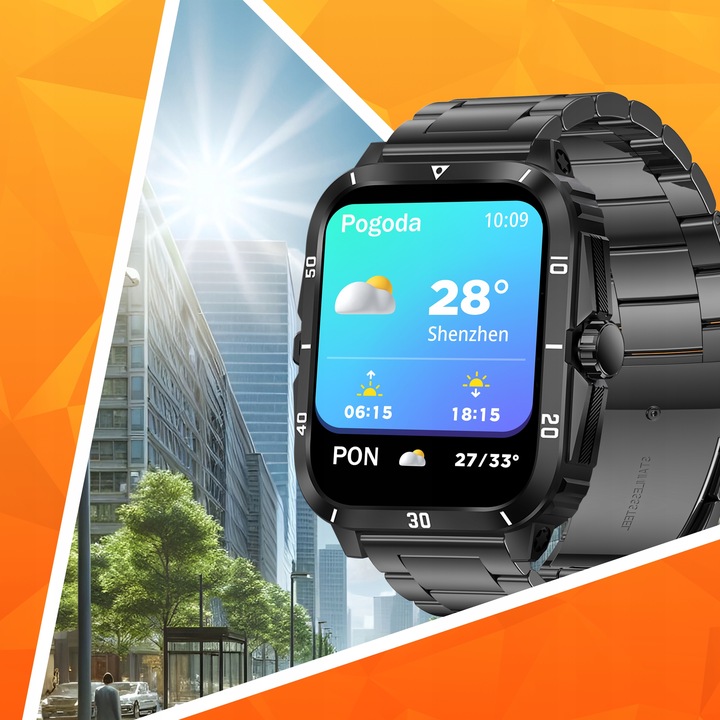 Smartwatch Zegarek Męski Wodooporny PL Menu Rozmowy Smart Watch 3 Paski