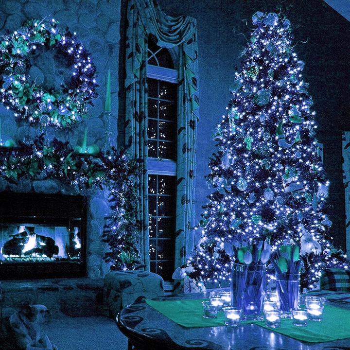 LAMPKI CHOINKOWE 300 LED ZEW/WEW Światełka Świąteczne ZIMNE choinka