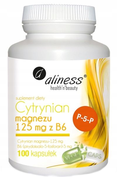 Cytrynian Magnezu z B6(P-5-P) ALINESS 100 kapsułek