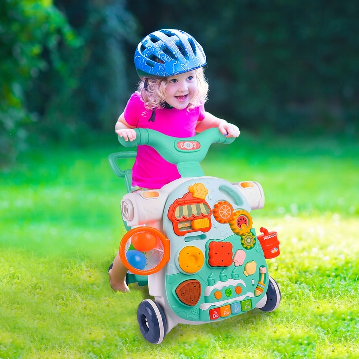 PCHACZ JEŹDZIK CHODZIK INTERAKTYWNY HULAJNOGA STOLIK 5w1 DLA DZIECI