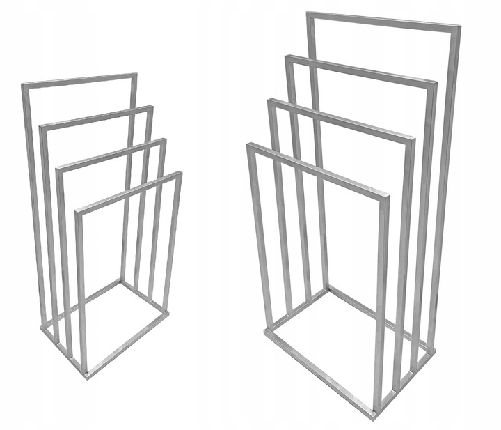 STOJAK WIESZAK STOJĄCY NA RĘCZNIKI DO ŁAZIENKI LOFT METALOWY SREBRNY DESIGN