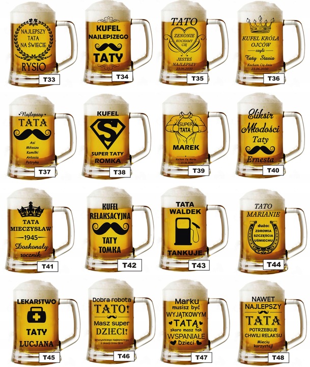 Kufel do piwa z grawerem NA DZIEŃ MĘŻCZYZNY WALENTYNKI Urodziny inne okazje