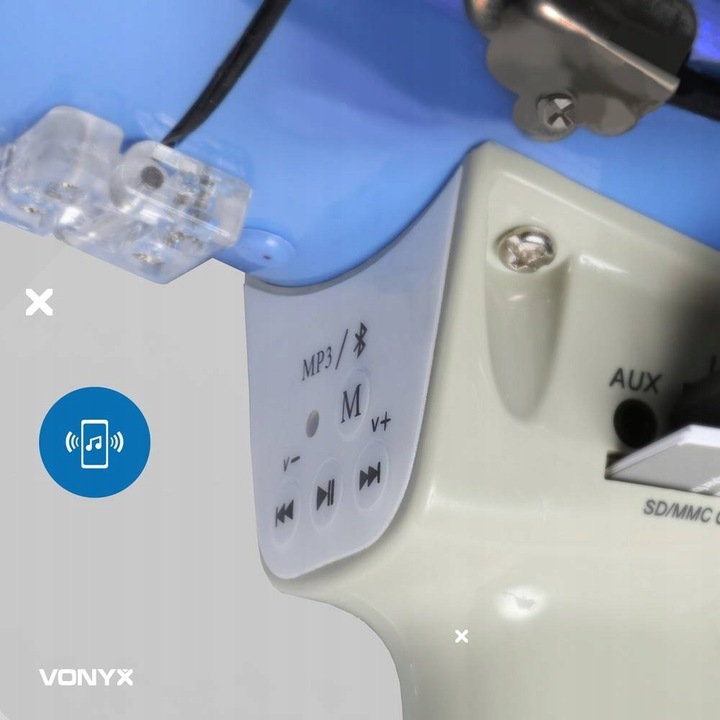 PROFESJONALNY Megafon 55W Vonyx USB/BT/AUX/MP3