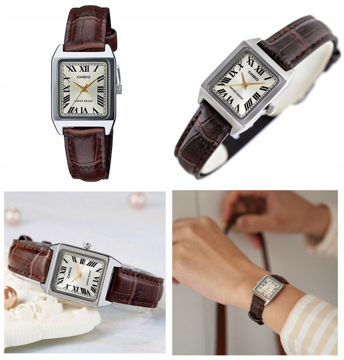 ZEGAREK DAMSKI CASIO LTP-V007L skórzany +BOX +GRAWER