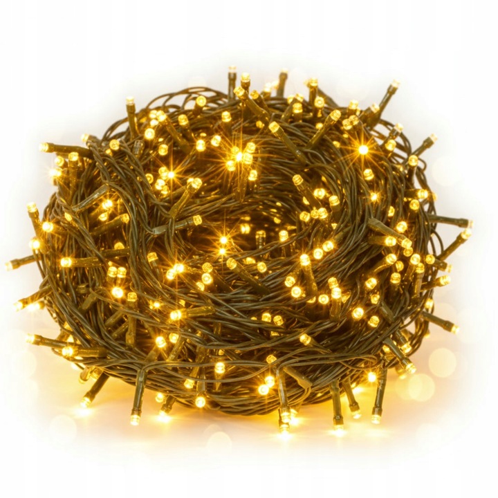 LAMPKI CHOINKOWE CIEPŁE ZEWNĘTRZNE ŚWIĄTECZNE 8 TRYBÓW 500 LED 35M