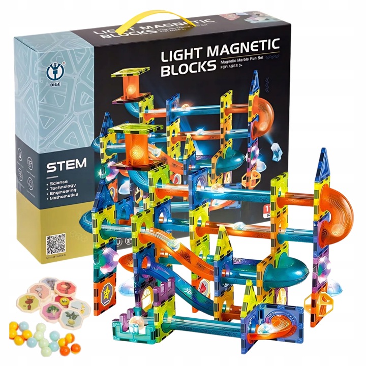 TOR KULKOWY 110 ELEMENTÓW DUŻY ZESTAW KULODROM KLOCKI KONSTRUKCYJNE