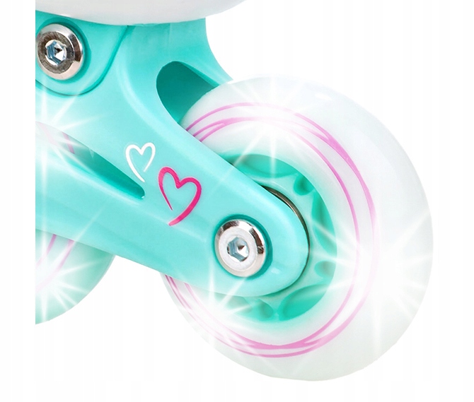 Rolki Wrotki Regulowane 3w1 RAVEN Loret Mint 27-30 Kółka LED