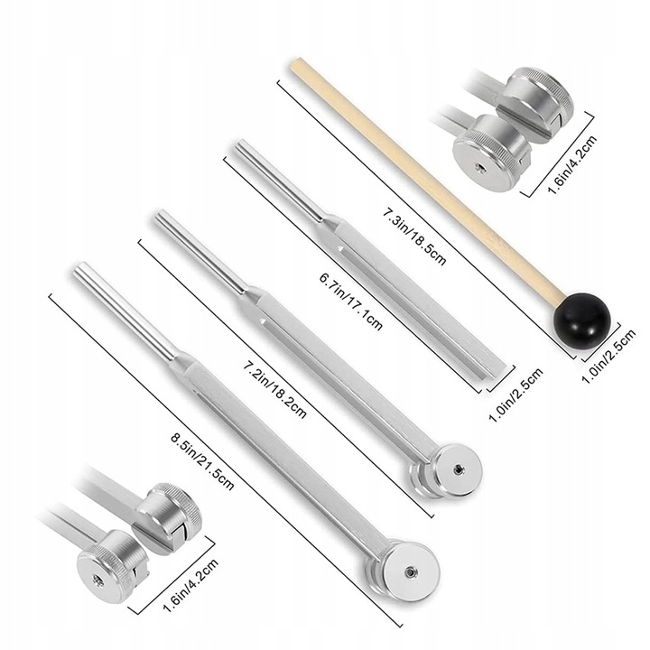 Kamerton 128/256/512 HZ aluminium do diagnostyki słuchu wibracji Stroik