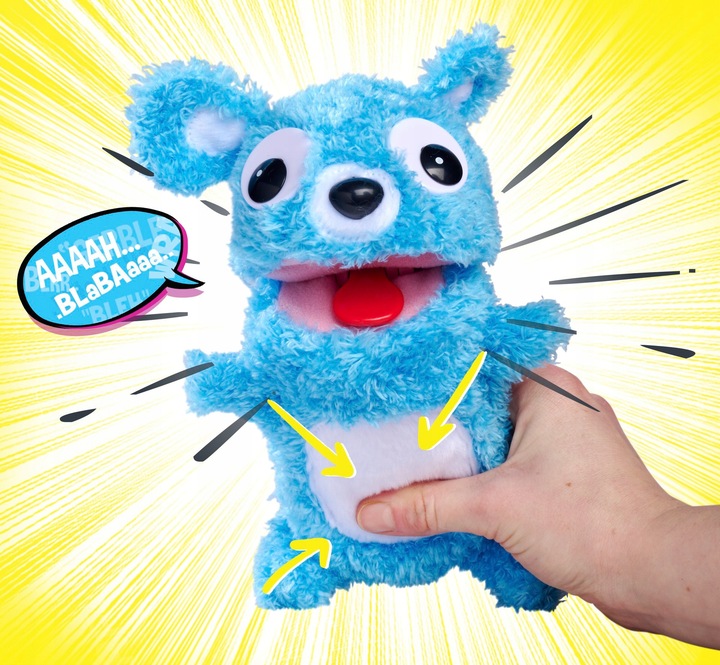 SCREAMERZ INTERAKTYWNA MASKOTKA ROZBAWIACZ NIEBIESKI MIŚ Z DŹWIĘKIEM 30 CM