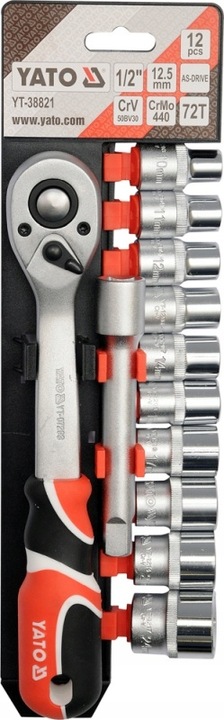 YATO KOMPLET NASADEK Z AKCESORIAMI 1/2", 12CZ