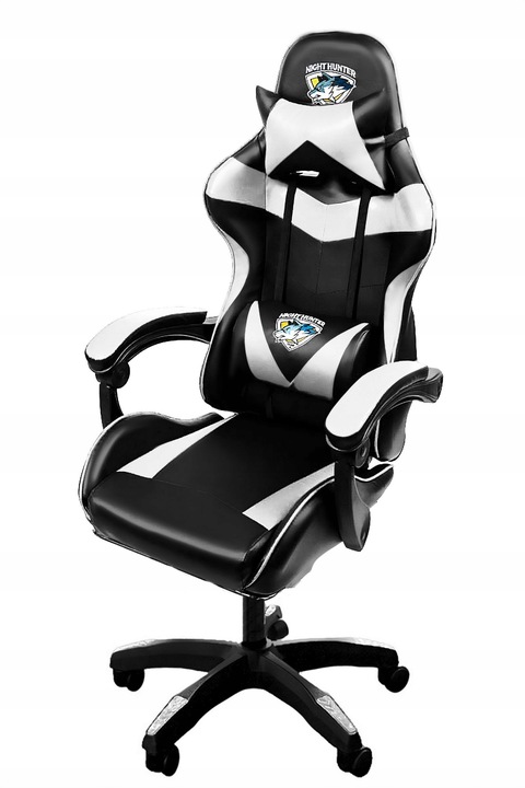 Fotel GAMINGOWY komputerowy OBROTOWY biurowy krzesło gracza + MASAŻ PLECÓW!