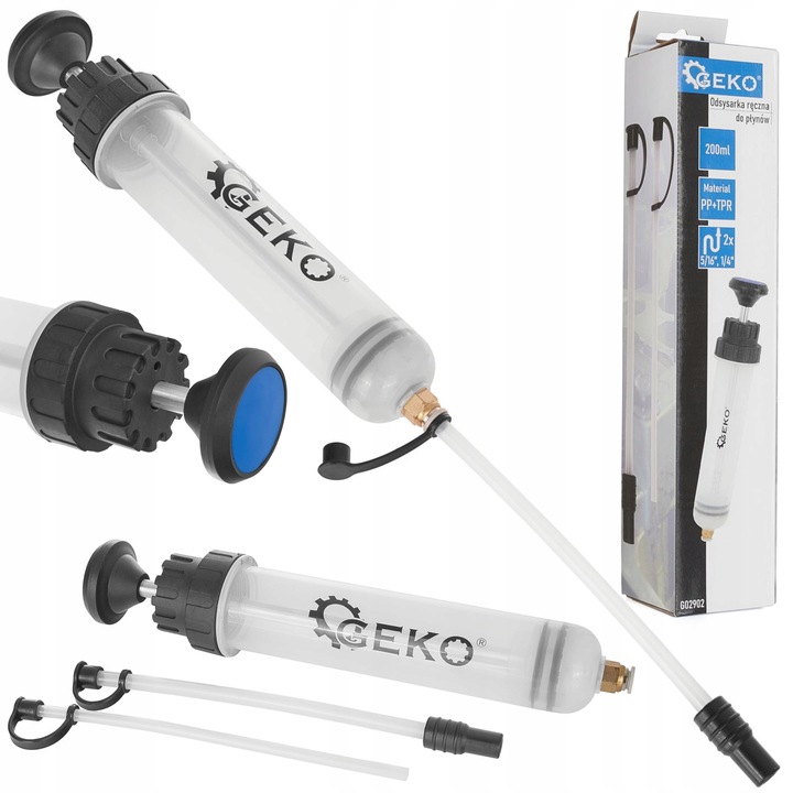 GEKO ODSYSARKA RĘCZNA DO PŁYNÓW OLEJU STRZYKAWKA WYSYSARKA RĘCZNA 200ML