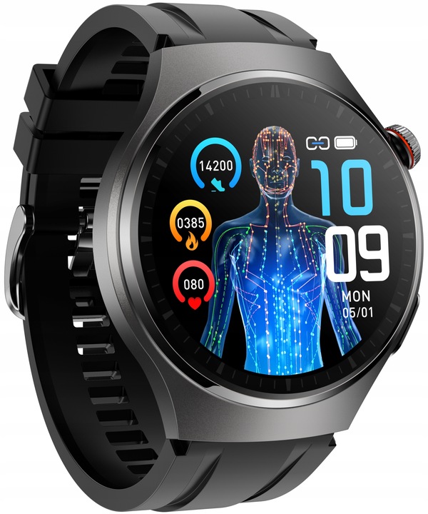 Zegarek KARDIOWATCH Ciśnieniomierz Asystent Glukozy EKG Analiza Krwi AMOLED