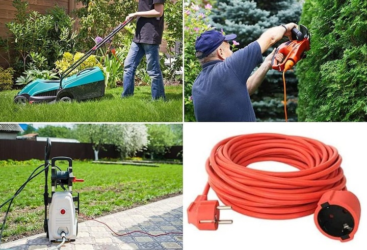 PRZEDŁUŻACZ OGRODOWY 3X1,5 15M budowlany do kosiarki z uziemieniem SPECDOM