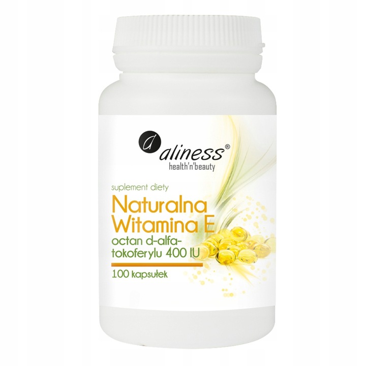Aliness Naturalna Witamina E 400IU D-alfa-tokoferyl MŁODOŚĆ PŁODNOŚĆ 100kap