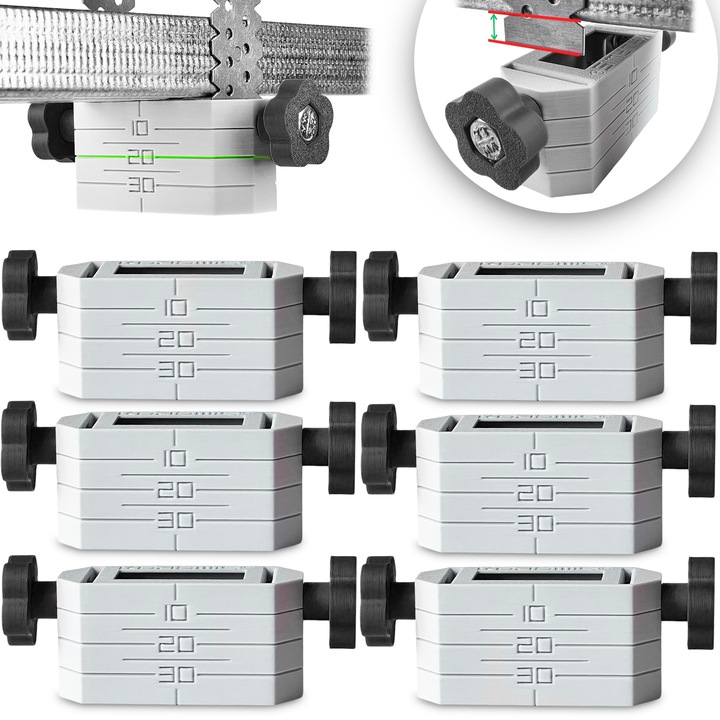 6 x Uchwyt do poziomowania sufitu podwieszanego PROFIL CD60 ES short grip