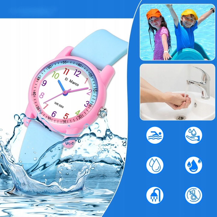 Zegarek Analogowe dla Dzieci w 4+ lat Wodoodporny