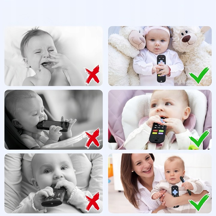 ZĄBKOWANIE ZABAWKI DO ŻUCIA GRYZAK DLA NIEMOWLĄT PILOT czerń KOLOR