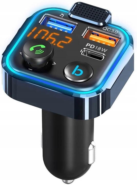 TRANSMITER BLUETOOTH FM MP3 ŁADOWARKA ODTWARZACZ TRANSMITER BT AUDIO