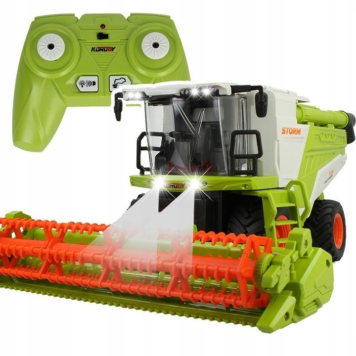 ZDALNIE STEROWANY KOMBAJN RC ZABAWKA NA PILOTA DYM ŚWIATŁO DŹWIĘK 1:24 COIL