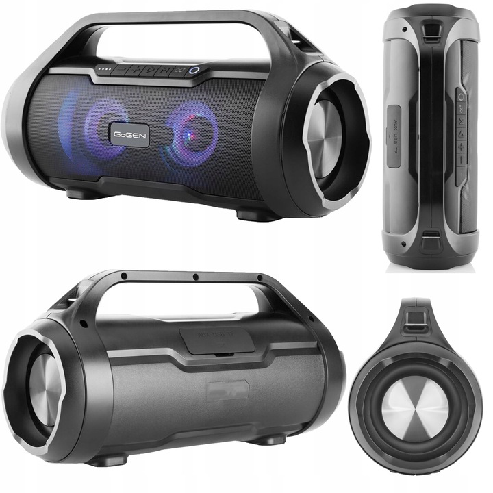 PRZENOŚNY GŁOŚNIK BLUETOOTH 40W RADIO FM AUX do 15h USB MicroSD GoGEN