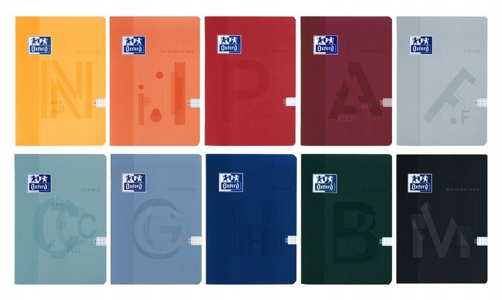 Komplet 10x Zeszyt A5 60k tematyczny Oxford